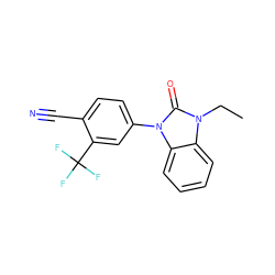 CCn1c(=O)n(-c2ccc(C#N)c(C(F)(F)F)c2)c2ccccc21 ZINC000084636120