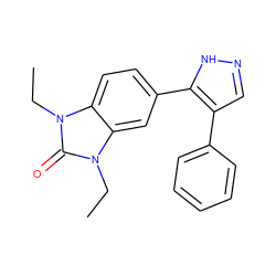 CCn1c(=O)n(CC)c2cc(-c3[nH]ncc3-c3ccccc3)ccc21 ZINC000014958557