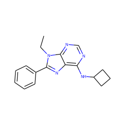 CCn1c(-c2ccccc2)nc2c(NC3CCC3)ncnc21 ZINC000034619718