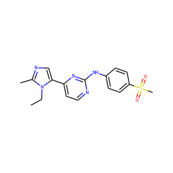 CCn1c(-c2ccnc(Nc3ccc(S(C)(=O)=O)cc3)n2)cnc1C ZINC000040861371