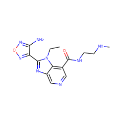 CCn1c(-c2nonc2N)nc2cncc(C(=O)NCCNC)c21 ZINC000040834609