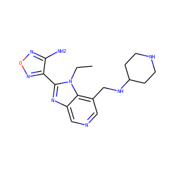 CCn1c(-c2nonc2N)nc2cncc(CNC3CCNCC3)c21 ZINC000013998530
