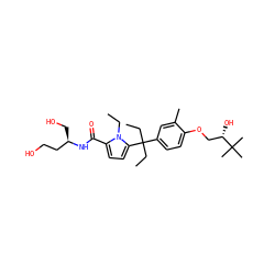 CCn1c(C(=O)N[C@H](CO)CCO)ccc1C(CC)(CC)c1ccc(OC[C@H](O)C(C)(C)C)c(C)c1 ZINC000096285612