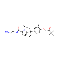 CCn1c(C(=O)NCCN)ccc1C(CC)(CC)c1ccc(OCC(=O)C(C)(C)C)c(C)c1 ZINC000653798206