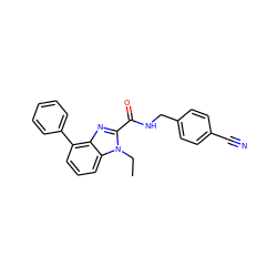 CCn1c(C(=O)NCc2ccc(C#N)cc2)nc2c(-c3ccccc3)cccc21 ZINC000103268360