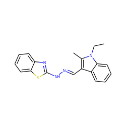 CCn1c(C)c(/C=N/Nc2nc3ccccc3s2)c2ccccc21 ZINC000005569459