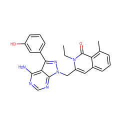 CCn1c(Cn2nc(-c3cccc(O)c3)c3c(N)ncnc32)cc2cccc(C)c2c1=O ZINC000088345639