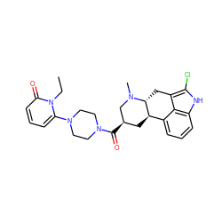 CCn1c(N2CCN(C(=O)[C@@H]3C[C@@H]4c5cccc6[nH]c(Cl)c(c56)C[C@H]4N(C)C3)CC2)cccc1=O ZINC000029038700