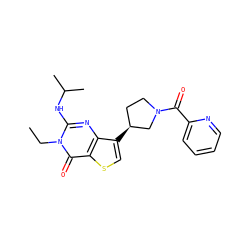 CCn1c(NC(C)C)nc2c([C@H]3CCN(C(=O)c4ccccn4)C3)csc2c1=O ZINC000299865162