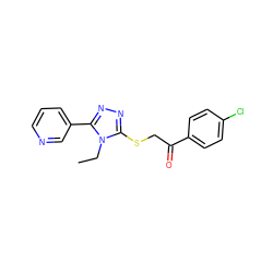 CCn1c(SCC(=O)c2ccc(Cl)cc2)nnc1-c1cccnc1 ZINC000000935566