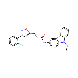 CCn1c2ccccc2c2cc(NC(=O)CCc3cc(-c4ccccc4F)no3)ccc21 ZINC000040424409