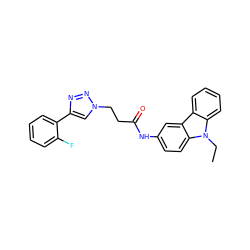 CCn1c2ccccc2c2cc(NC(=O)CCn3cc(-c4ccccc4F)nn3)ccc21 ZINC000040380656