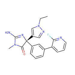 CCn1cc([C@]2(c3cccc(-c4cccnc4F)c3)N=C(N)N(C)C2=O)cn1 ZINC000072182338