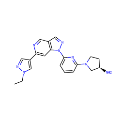 CCn1cc(-c2cc3c(cn2)cnn3-c2cccc(N3CC[C@@H](N)C3)n2)cn1 ZINC000211040712