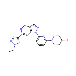 CCn1cc(-c2cc3c(cn2)cnn3-c2cccc(N3CCC(O)CC3)n2)cn1 ZINC000211037303