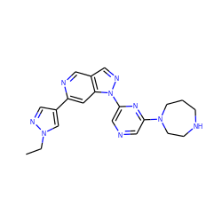 CCn1cc(-c2cc3c(cn2)cnn3-c2cncc(N3CCCNCC3)n2)cn1 ZINC000216477802