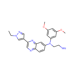 CCn1cc(-c2cnc3ccc(N(CCN)c4cc(OC)cc(OC)c4)cc3n2)cn1 ZINC000204171192