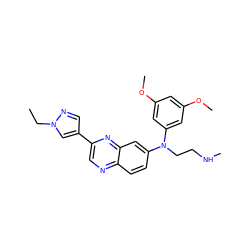 CCn1cc(-c2cnc3ccc(N(CCNC)c4cc(OC)cc(OC)c4)cc3n2)cn1 ZINC000204152329