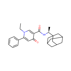 CCn1cc(C(=O)N[C@@H](C)C23CC4CC(CC(C4)C2)C3)c(=O)cc1-c1ccccc1 ZINC000066252652