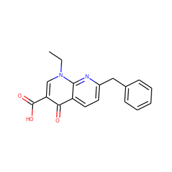 CCn1cc(C(=O)O)c(=O)c2ccc(Cc3ccccc3)nc21 ZINC000000000911