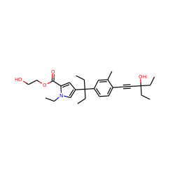 CCn1cc(C(CC)(CC)c2ccc(C#CC(O)(CC)CC)c(C)c2)cc1C(=O)OCCO ZINC001772654156