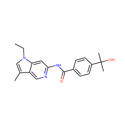 CCn1cc(C)c2cnc(NC(=O)c3ccc(C(C)(C)O)cc3)cc21 ZINC000145230193