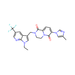 CCn1cc(CN2CCn3c(ccc(-n4cnc(C)c4)c3=O)C2=O)c2cc(C(F)(F)F)cnc21 ZINC000299857430