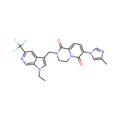 CCn1cc(CN2CCn3c(ccc(-n4cnc(C)c4)c3=O)C2=O)c2cc(C(F)(F)F)ncc21 ZINC000299867629