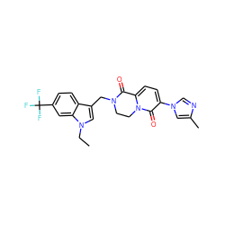 CCn1cc(CN2CCn3c(ccc(-n4cnc(C)c4)c3=O)C2=O)c2ccc(C(F)(F)F)cc21 ZINC000299872033