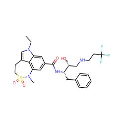 CCn1cc2c3c(cc(C(=O)N[C@@H](Cc4ccccc4)[C@H](O)CNCCC(F)(F)F)cc31)N(C)S(=O)(=O)CC2 ZINC000043073458