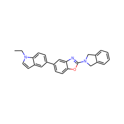 CCn1ccc2cc(-c3ccc4oc(N5Cc6ccccc6C5)nc4c3)ccc21 ZINC000068205243