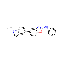 CCn1ccc2cc(-c3ccc4oc(Nc5ccccc5)nc4c3)ccc21 ZINC000068205240