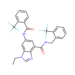 CCn1cnc2c(C(=O)NCc3ccccc3C(F)(F)F)cc(NC(=O)c3ccccc3C(F)(F)F)cc21 ZINC000207739850