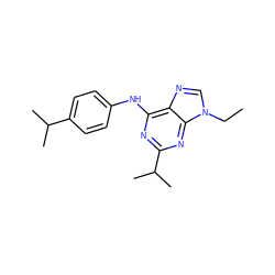 CCn1cnc2c(Nc3ccc(C(C)C)cc3)nc(C(C)C)nc21 ZINC000084704449