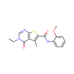 CCn1cnc2sc(C(=O)Nc3ccccc3OC)c(C)c2c1=O ZINC000000132459