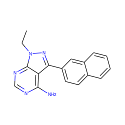 CCn1nc(-c2ccc3ccccc3c2)c2c(N)ncnc21 ZINC000064564475