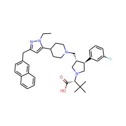 CCn1nc(Cc2ccc3ccccc3c2)cc1C1CCN(C[C@H]2CN([C@@H](C(=O)O)C(C)(C)C)C[C@@H]2c2cccc(F)c2)CC1 ZINC000096903983