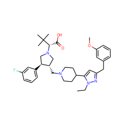 CCn1nc(Cc2cccc(OC)c2)cc1C1CCN(C[C@H]2CN([C@@H](C(=O)O)C(C)(C)C)C[C@@H]2c2cccc(F)c2)CC1 ZINC000028014280