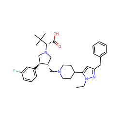 CCn1nc(Cc2ccccc2)cc1C1CCN(C[C@H]2CN([C@@H](C(=O)O)C(C)(C)C)C[C@@H]2c2cccc(F)c2)CC1 ZINC000028018010