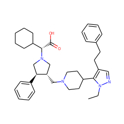 CCn1ncc(CCc2ccccc2)c1C1CCN(C[C@H]2CN([C@@H](C(=O)O)C3CCCCC3)C[C@@H]2c2ccccc2)CC1 ZINC000028008054