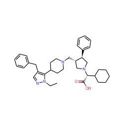 CCn1ncc(Cc2ccccc2)c1C1CCN(C[C@H]2CN([C@@H](C(=O)O)C3CCCCC3)C[C@@H]2c2ccccc2)CC1 ZINC000028008519