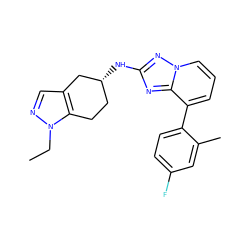 CCn1ncc2c1CC[C@@H](Nc1nc3c(-c4ccc(F)cc4C)cccn3n1)C2 ZINC001772572821