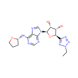 CCn1nnc([C@H]2O[C@@H](n3cnc4c(N[C@@H]5CCCO5)ncnc43)[C@H](O)[C@@H]2O)n1 ZINC000299863460