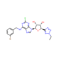 CCn1nnc([C@H]2O[C@@H](n3cnc4c(NCc5cccc(Br)c5)nc(Cl)nc43)[C@H](O)[C@@H]2O)n1 ZINC001772592865