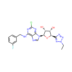 CCn1nnc([C@H]2O[C@@H](n3cnc4c(NCc5cccc(F)c5)nc(Cl)nc43)[C@H](O)[C@@H]2O)n1 ZINC001772612856