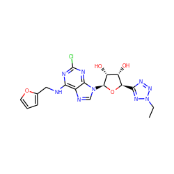 CCn1nnc([C@H]2O[C@@H](n3cnc4c(NCc5ccco5)nc(Cl)nc43)[C@H](O)[C@@H]2O)n1 ZINC001772582166