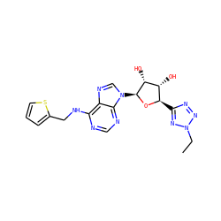 CCn1nnc([C@H]2O[C@@H](n3cnc4c(NCc5cccs5)ncnc43)[C@H](O)[C@@H]2O)n1 ZINC001772610359