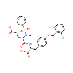 CN([C@@H](CCC(=O)O)C(=O)N[C@@H](Cc1ccc(OCc2c(Cl)cccc2Cl)cc1)C(=O)O)S(=O)(=O)c1ccccc1 ZINC000027300774