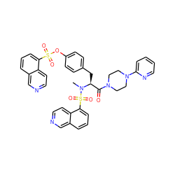 CN([C@@H](Cc1ccc(OS(=O)(=O)c2cccc3cnccc23)cc1)C(=O)N1CCN(c2ccccn2)CC1)S(=O)(=O)c1cccc2cnccc12 ZINC000028762170