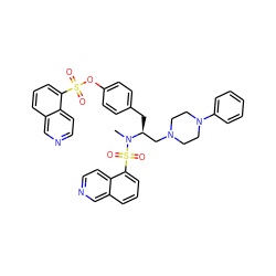 CN([C@@H](Cc1ccc(OS(=O)(=O)c2cccc3cnccc23)cc1)CN1CCN(c2ccccc2)CC1)S(=O)(=O)c1cccc2cnccc12 ZINC000049614240